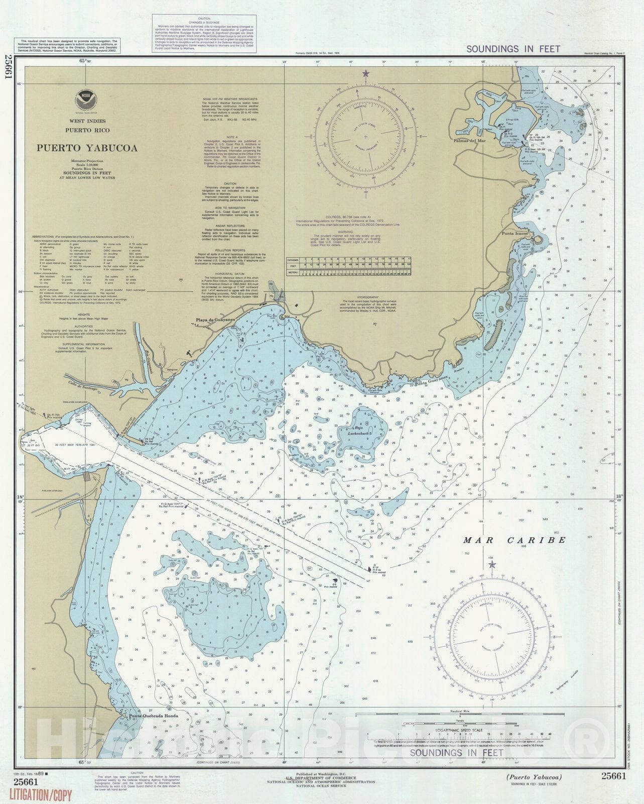 Historic Nautical Map - Puerto Yabucoa, PR, 1989 NOAA Chart - Vintage Wall Art