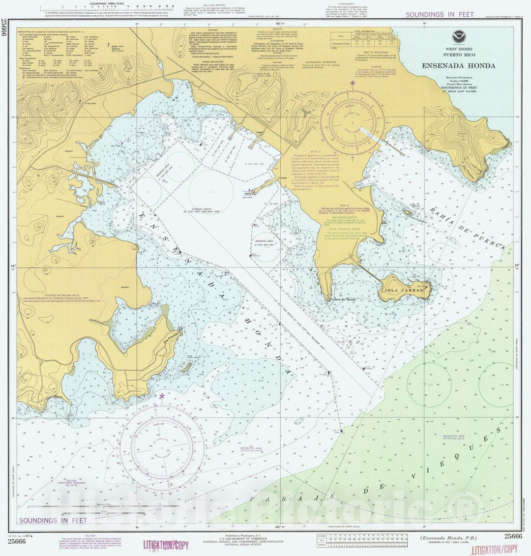 Historic Nautical Map - Ensenada Honda, PR, 1980 NOAA Chart - Vintage Wall Art