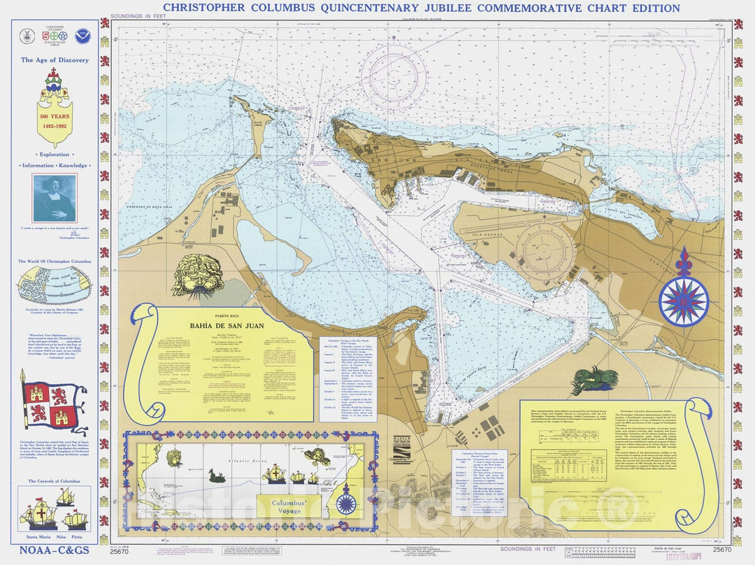 Historic Nautical Map - Bahia De San Jaun, PR, 1992 NOAA Chart - Vintage Wall Art