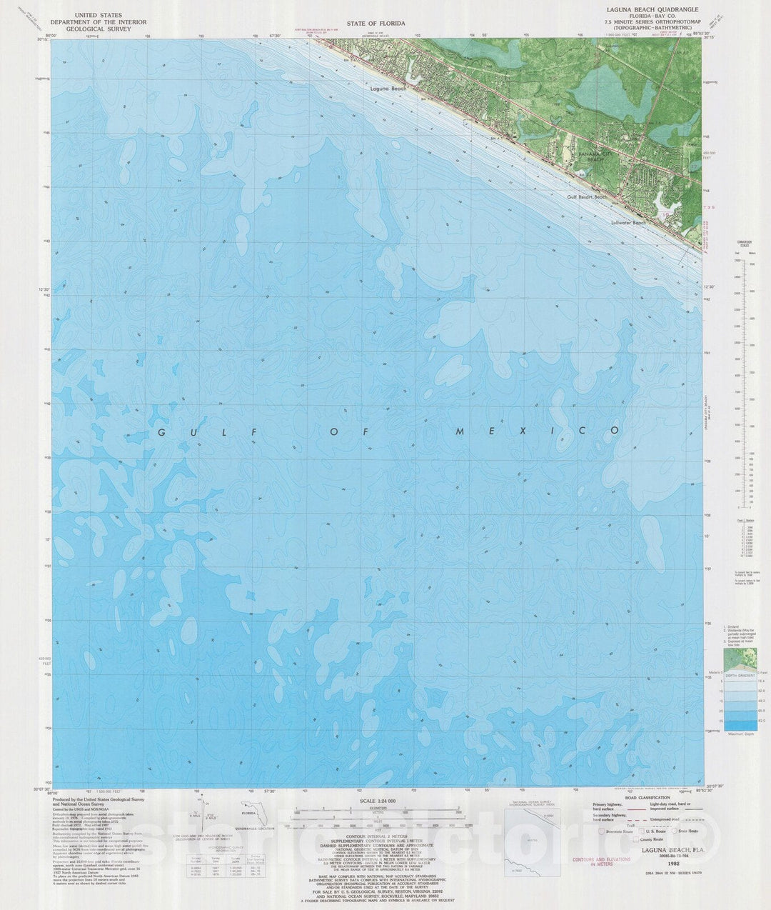 Historic Nautical Map - Laguna Beach, FL, 1982 NOAA Topographic Bathymetric Historic Nautical Map - Vintage Wall Art