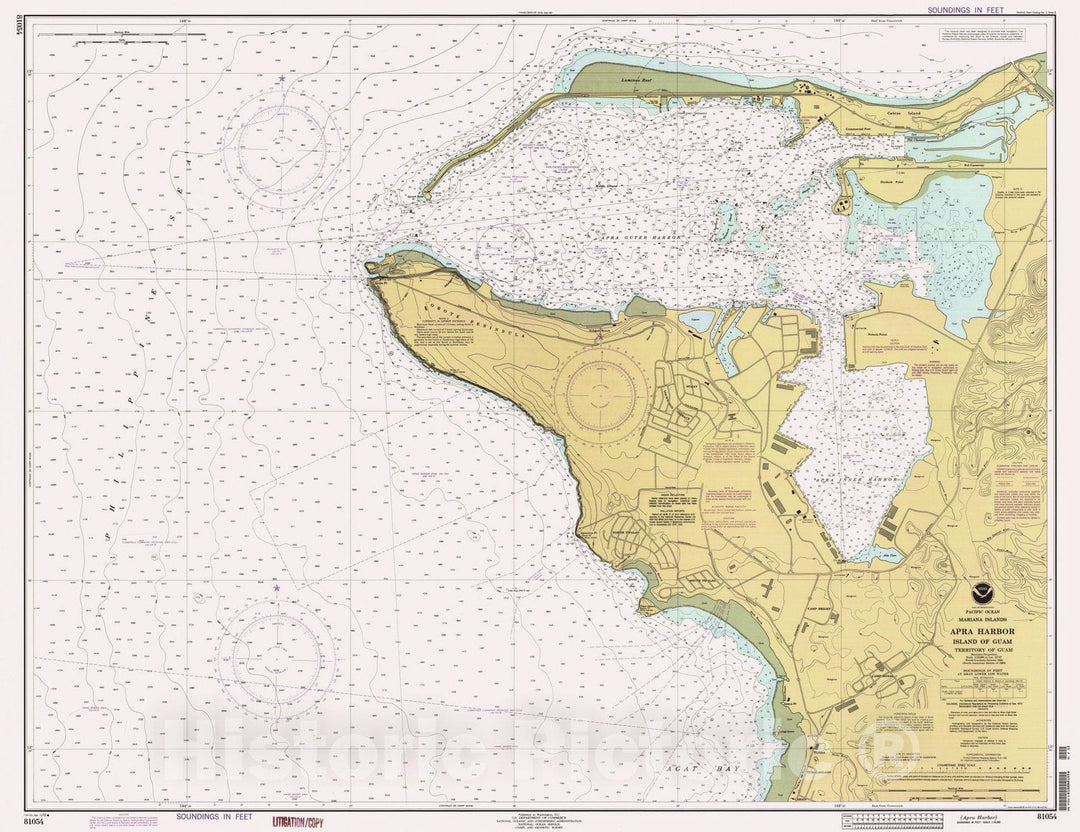 Historic Nautical Map - Apra Harbor, GU, 1993 NOAA Chart - Vintage Wall Art