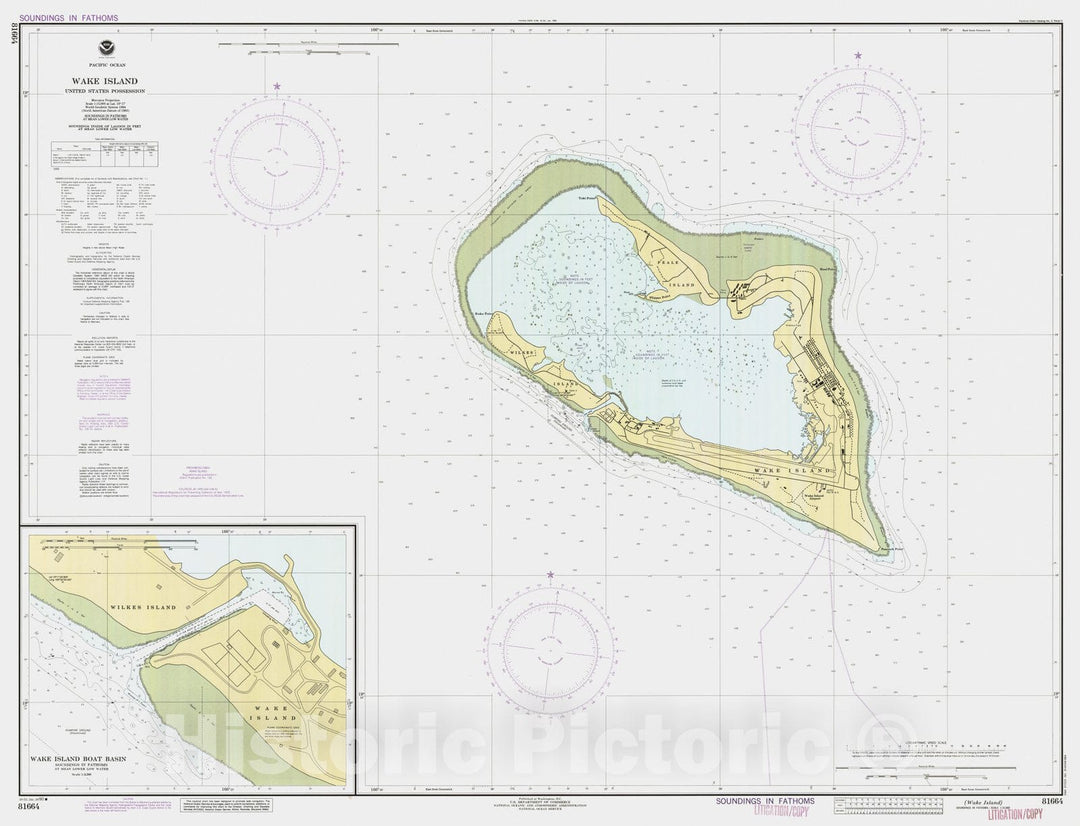 Historic Nautical Map - Wake Island, WK, 1990 NOAA Chart - Vintage Wall Art