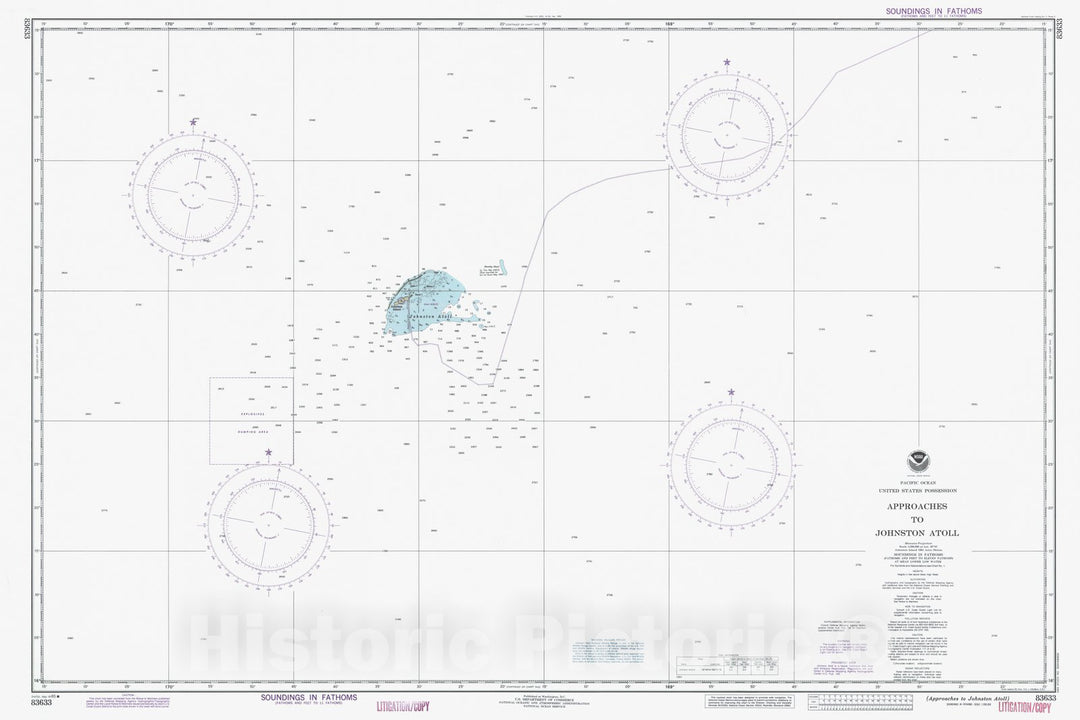 Historic Nautical Map - Approaches To Johnston Atoll, JT, 1985 NOAA Chart - Vintage Wall Art