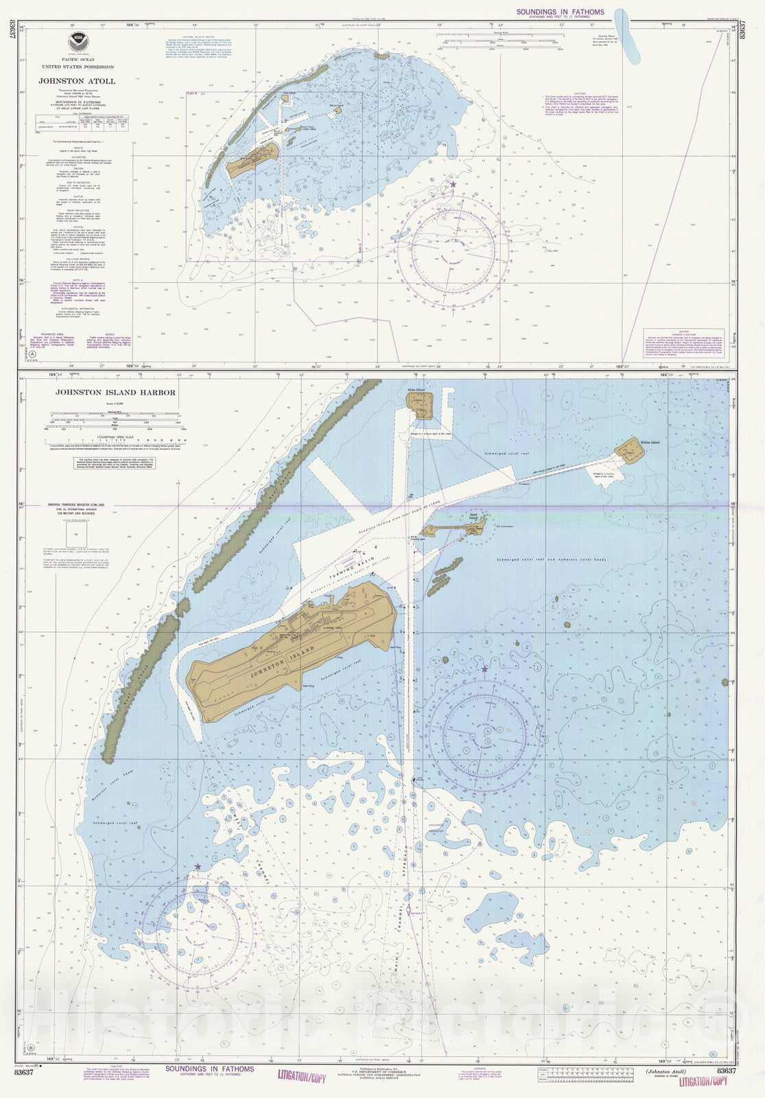 Historic Nautical Map - Johnston Atoll, JT, 1985 NOAA Chart - Vintage Wall Art