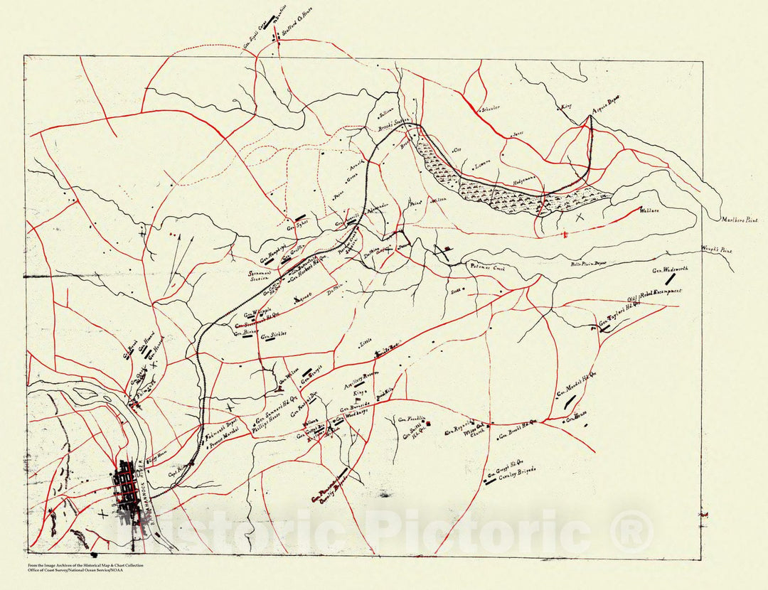 Historic Nautical Map - White House To Harrison'S Landing, VA, 1863 NOAA Civil War - Vintage Wall Art