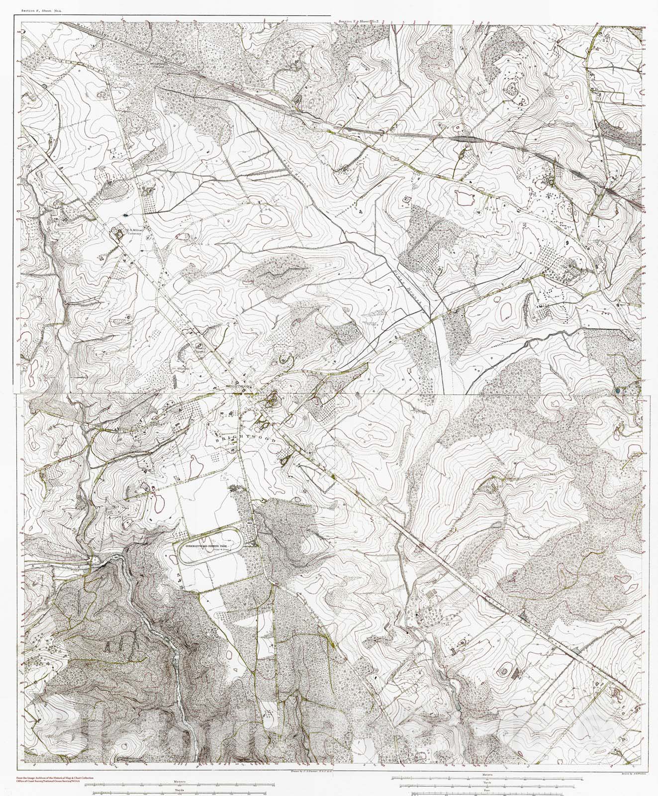 Historic Nautical Map - Topograpic Quad Of Dc Area, DC, 1892 NOAA Topographic - Vintage Wall Art