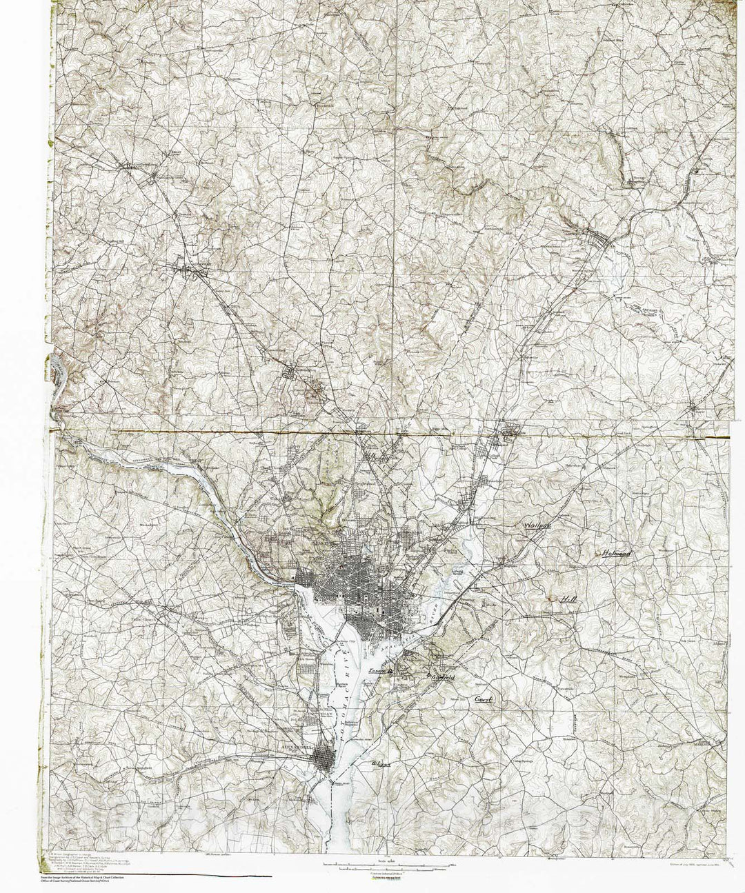 Historic Nautical Map - Topographic Quad Of Dc And Rockville, DC, MD, 1914 NOAA Topographic - Vintage Wall Art