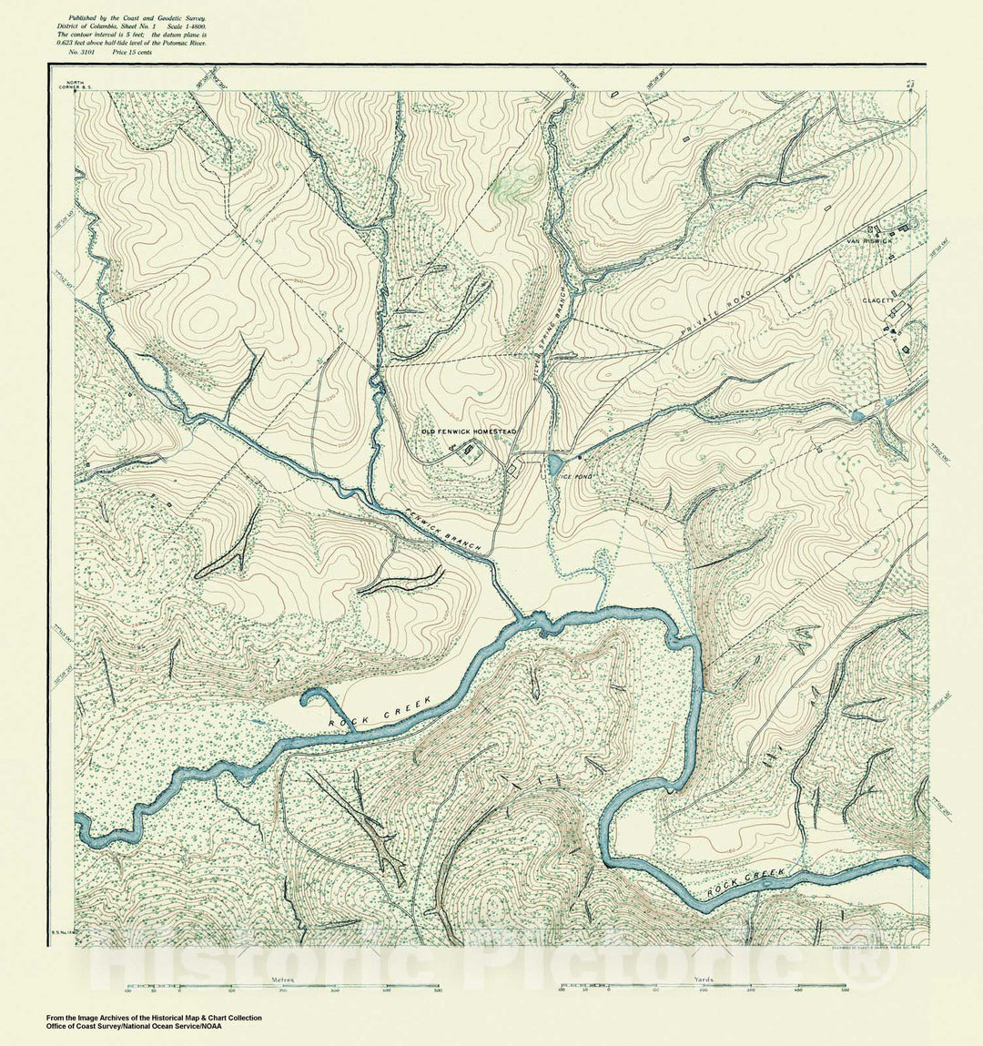 Historic Nautical Map - Topographic Map Of Washington And Vicinity, Sheet 1, DC, 1888 NOAA Topographic - Vintage Wall Art