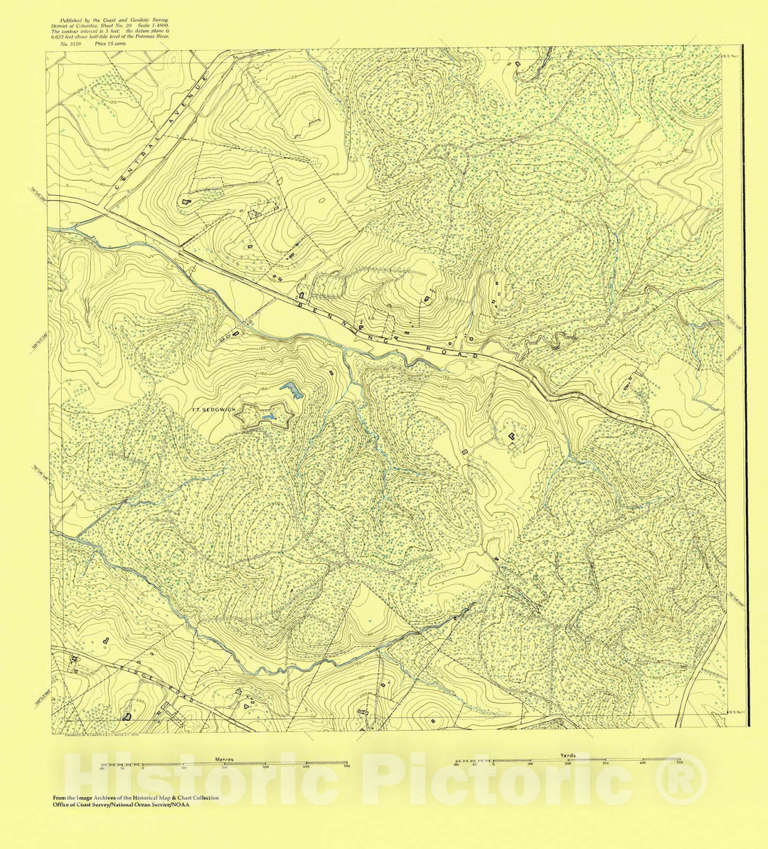 Historic Nautical Map - Topographic Map Of Washington And Vicinity, Sheet 20, DC, 1888 NOAA Topographic - Vintage Wall Art