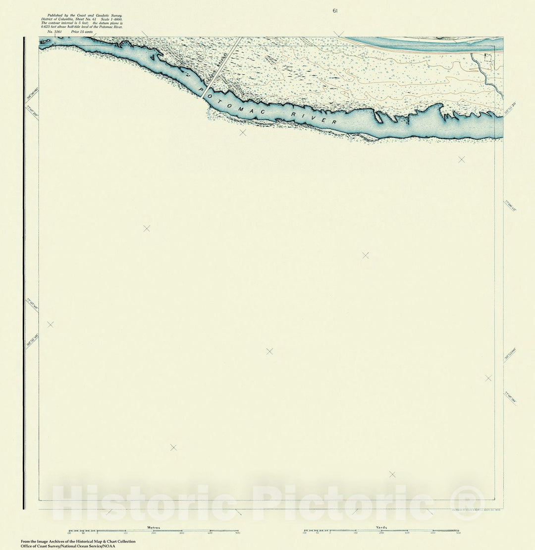 Historic Nautical Map - Topographic Map Of Washington And Vicinity, Sheet 61, DC, 1888 NOAA Topographic - Vintage Wall Art