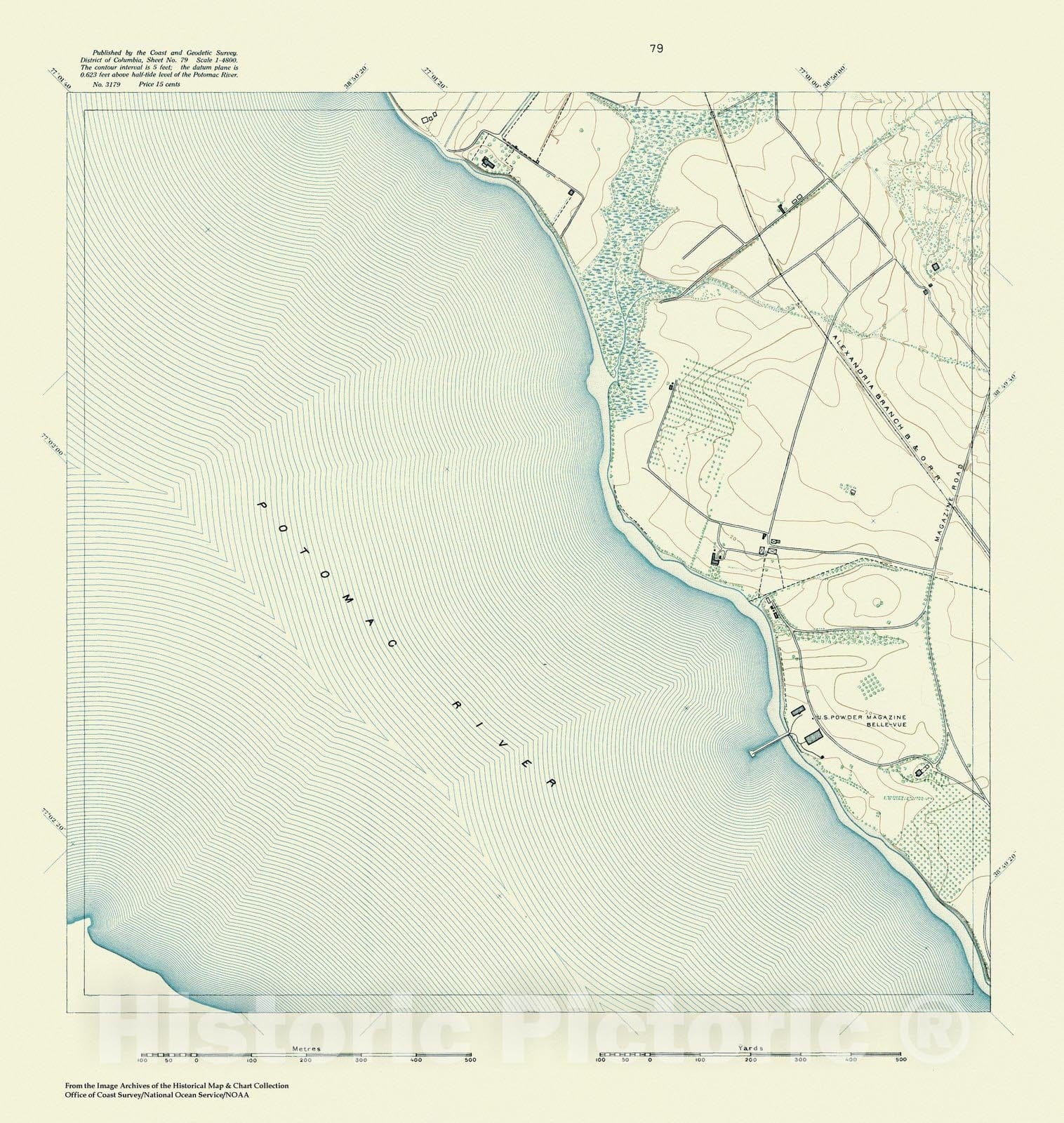 Historic Nautical Map - Topographic Map Of Washington And Vicinity, Sheet 79, DC, 1888 NOAA Topographic - Vintage Wall Art