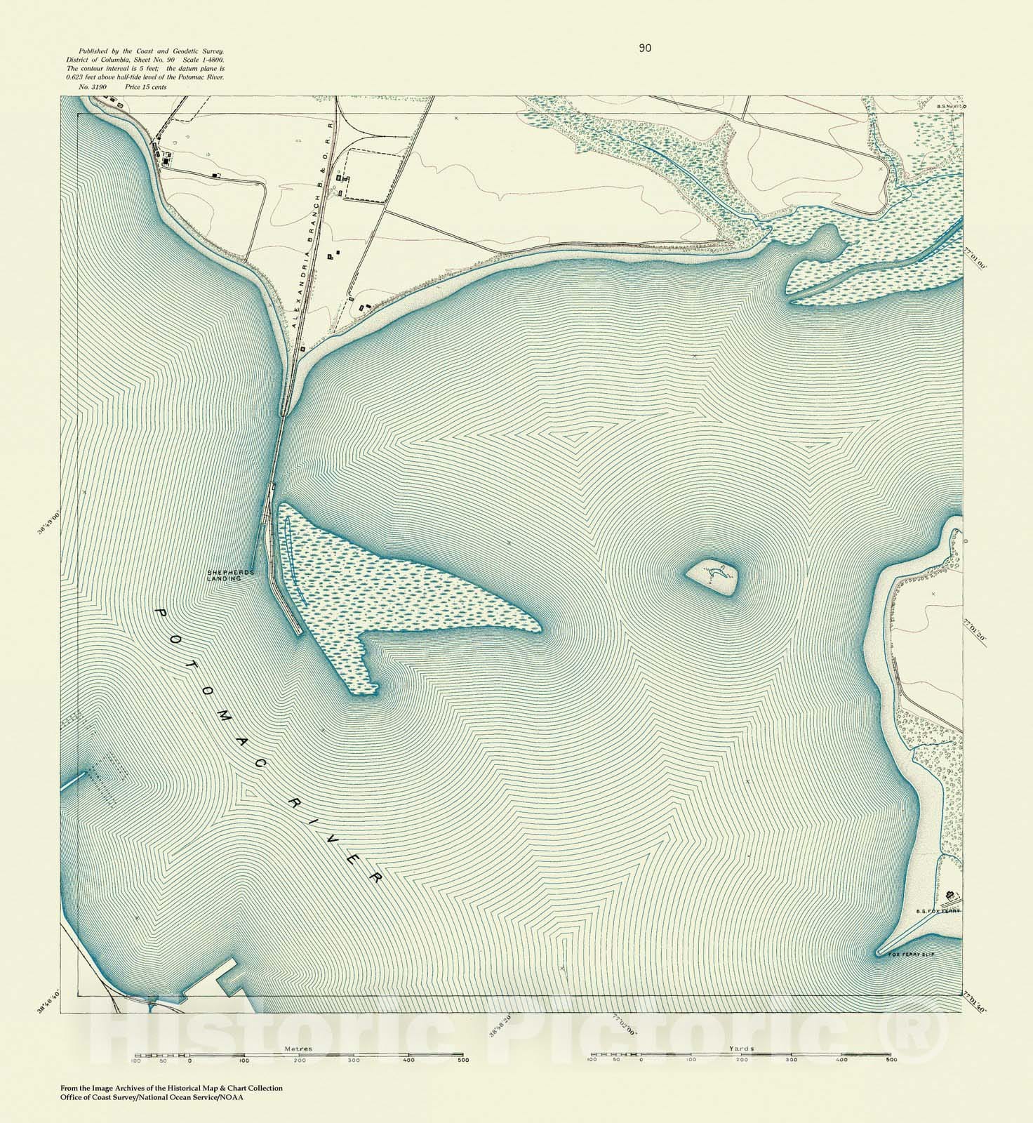 Historic Nautical Map - Topographic Map Of Washington And Vicinity, Sheet 90, DC, 1888 NOAA Topographic - Vintage Wall Art