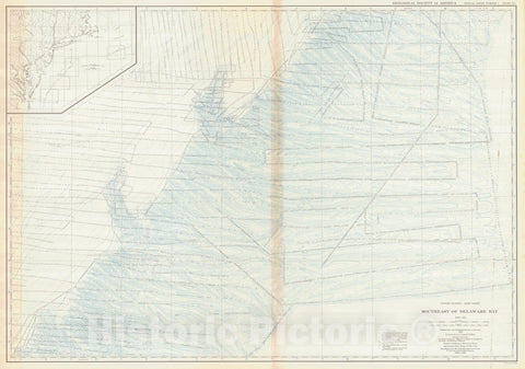 Historic Nautical Map - United States - East Coast Southeast Of Delaware Bay, USA, 1939 NOAA Bathymetric Historic Nautical Map - Vintage Wall Art