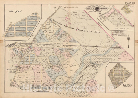 Historic Map : Atlas of Washington D.C. Volume 4 (NE, SE), Washington 1927 Plate 011 , Vintage Wall Art