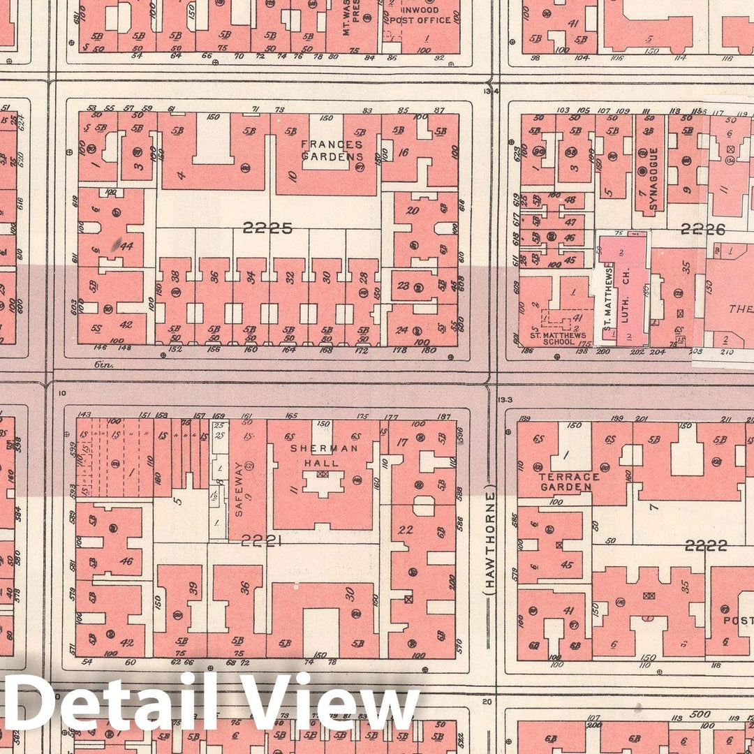 Historic Map : Manhattan Land Book 1955 - Updated Through Nov 7th, New York City 1975 Plate 183 , Vintage Wall Art