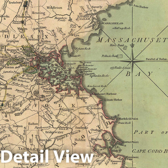 Historic Map : Southeast New England 1775 , Vintage Wall Art