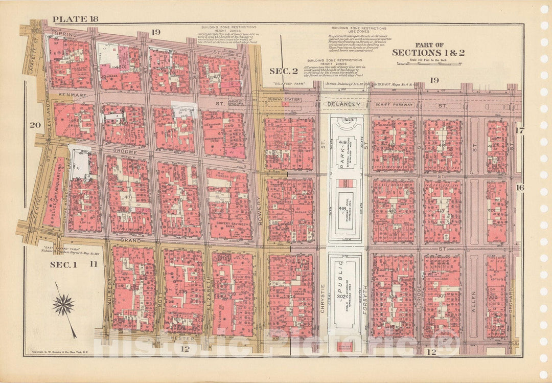 Historic Map : Manhattan Land Book 1955 - Updated Through Nov 7th, New York City 1955 Plate 018 , Vintage Wall Art