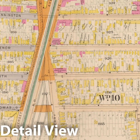 Historic Map : Atlas City of Newark, Newark 1901 Plate 004 , Vintage Wall Art