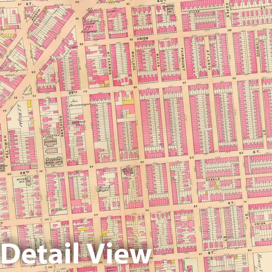 Historic Map : Baist's Property Atlas of Philadelphia, Philadelphia 1895 Plate 017 , Vintage Wall Art