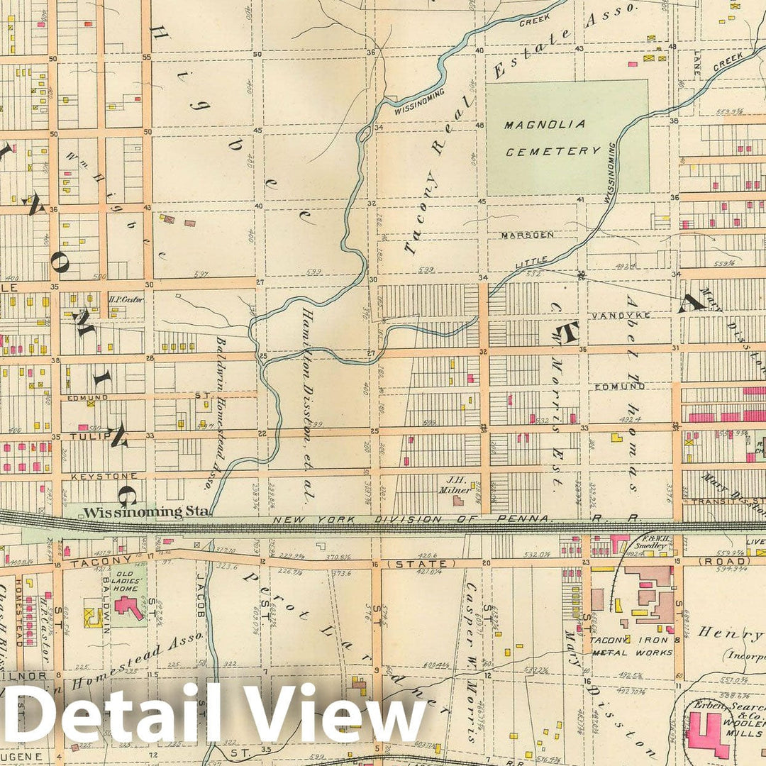 Historic Map : Baist's Property Atlas of Philadelphia, Philadelphia 1895 Plate 047 , Vintage Wall Art