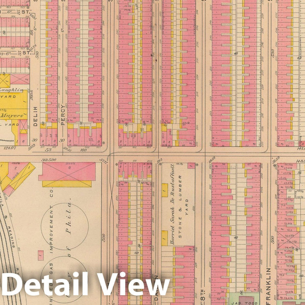 Historic Map : Philadelphia 1907 Plate 021 , Atlas 20th and 29th Wards of the City of Philadelphia , Vintage Wall Art