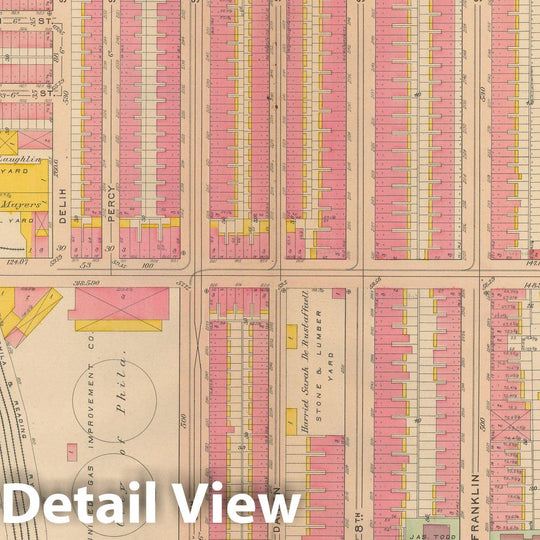 Historic Map : Philadelphia 1907 Plate 021 , Atlas 20th and 29th Wards of the City of Philadelphia , Vintage Wall Art