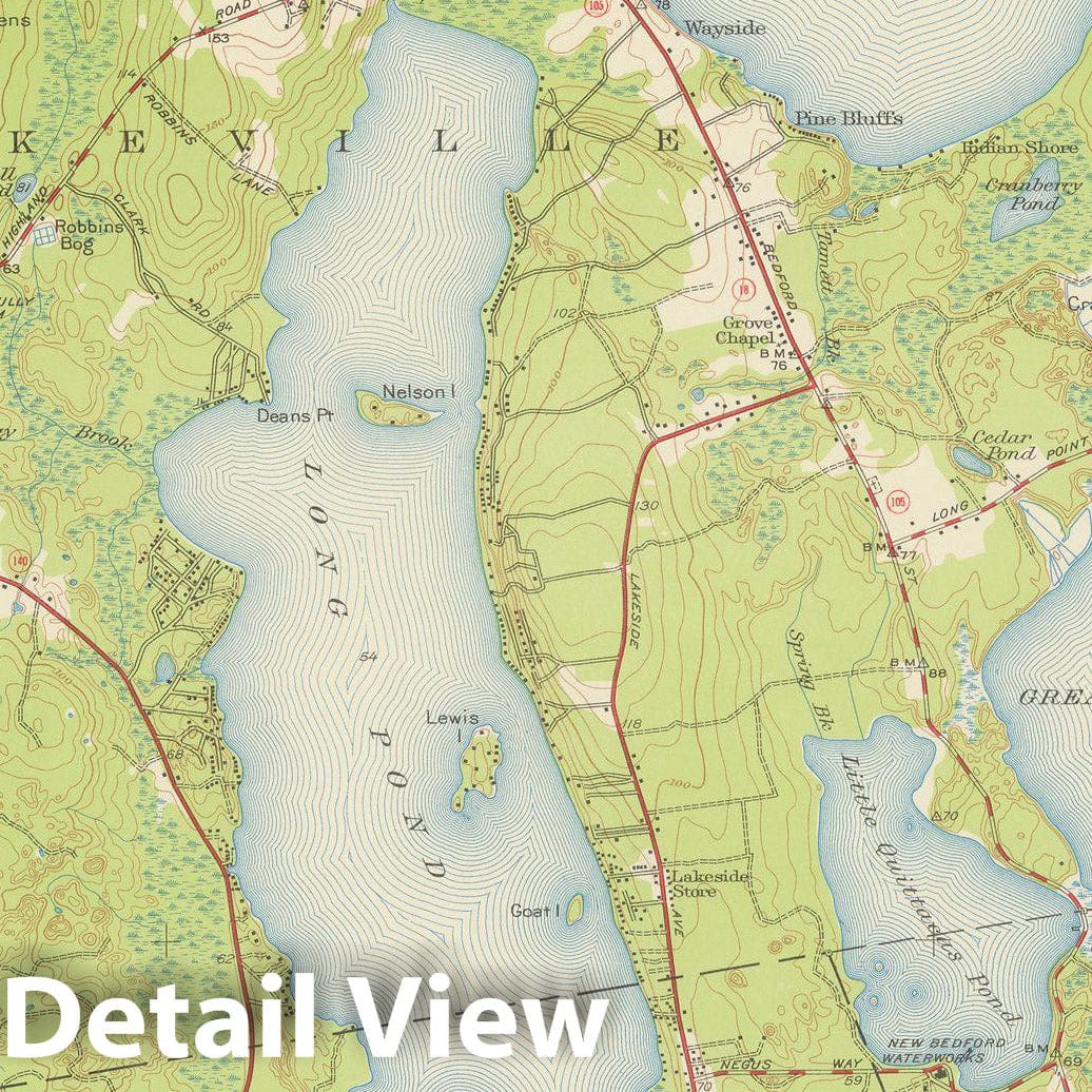 Historic Map : USGS 7.5 Minute Sheets and Quadrangles, Freetown & Lakeville & Middleborough & Taunton 1948 Topographic Map , Vintage Wall Art