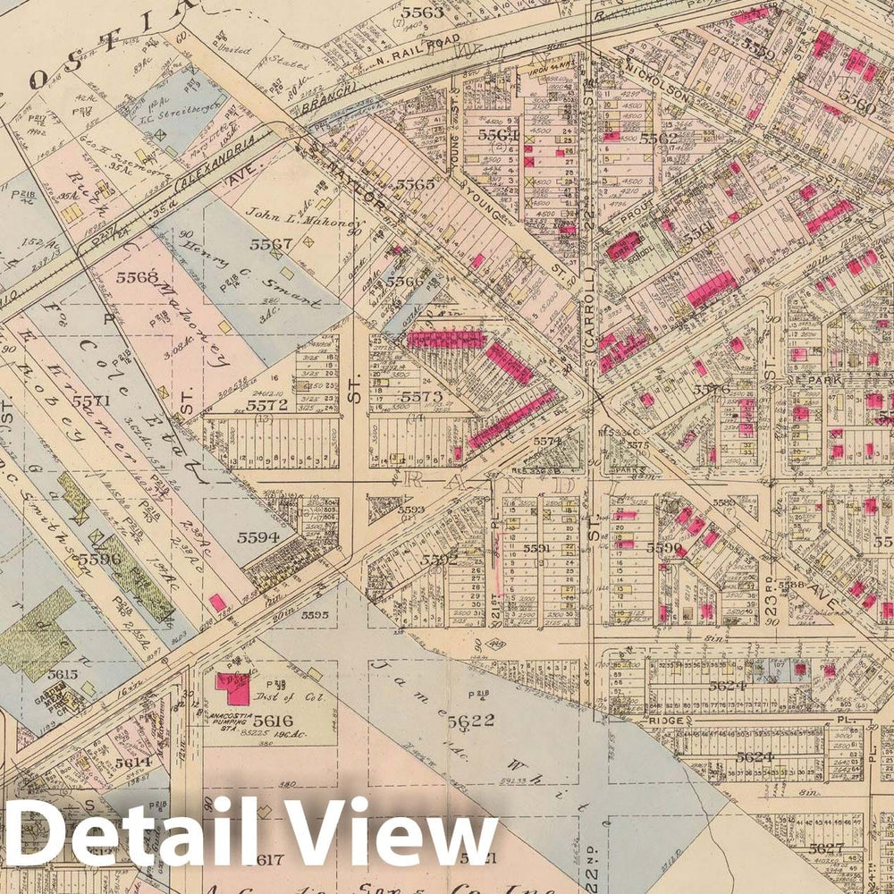 Historic Map : Atlas of Washington D.C. Volume 4 (NE, SE), Washington 1927 Plate 018 , Vintage Wall Art