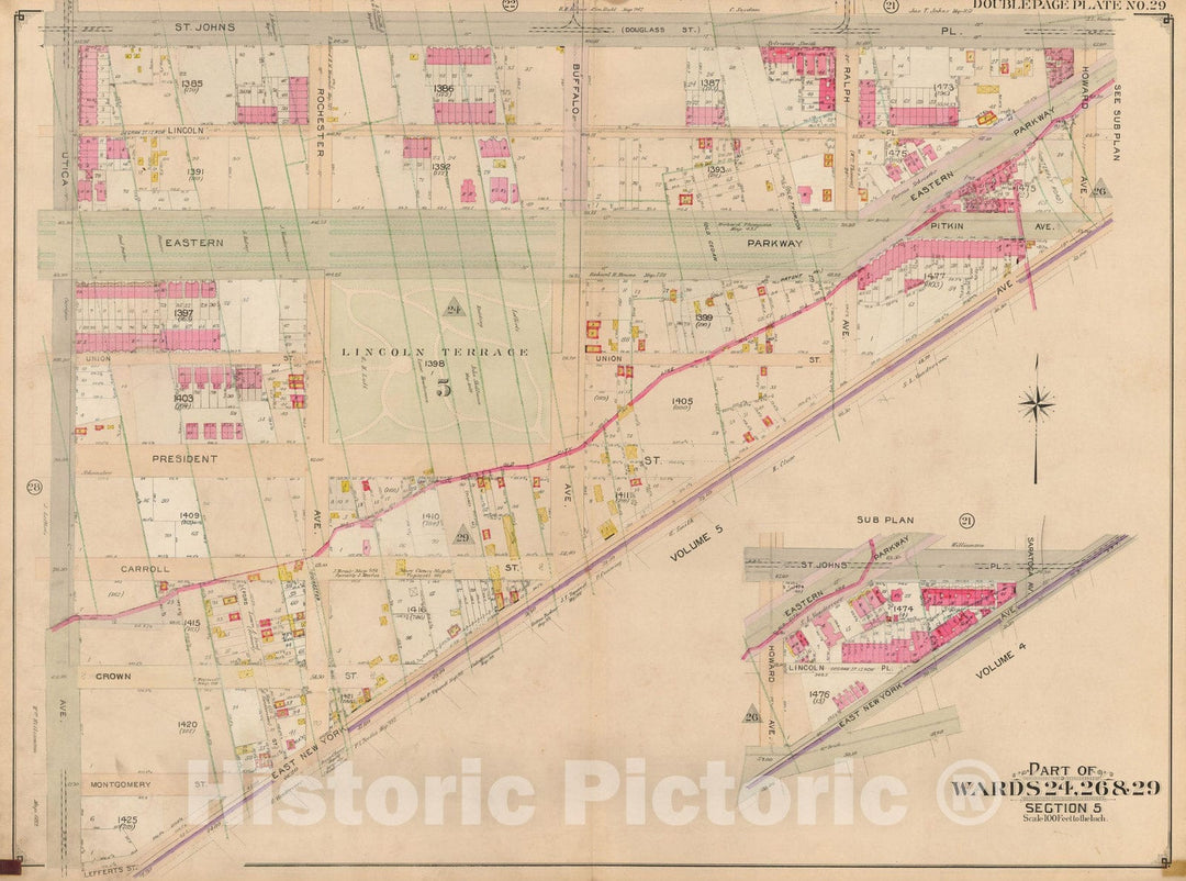 Historic Map : Brooklyn 1904 Plate 029 , Atlas Borough of Brooklyn , Vintage Wall Art