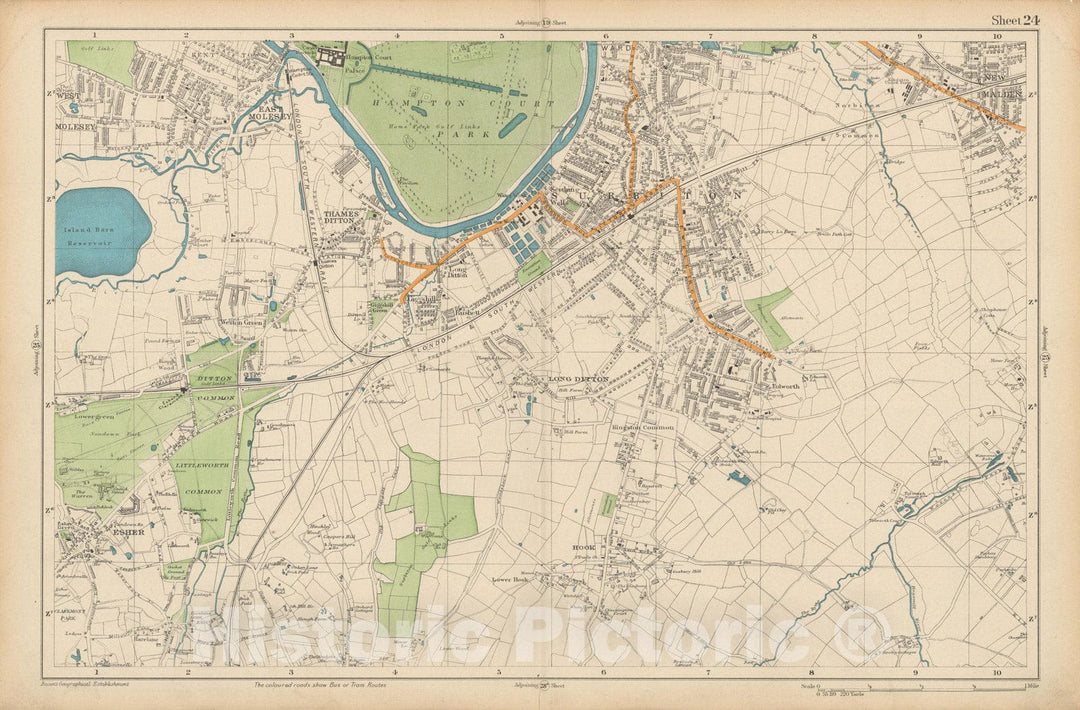 Historic Map : Europe, London 1910 Sheet 24 , Vintage Wall Art