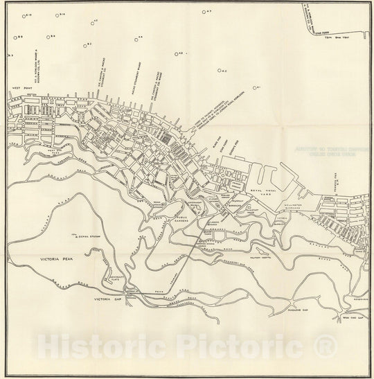 Historic Map : Hong Kong 1930 , v2, Vintage Wall Art