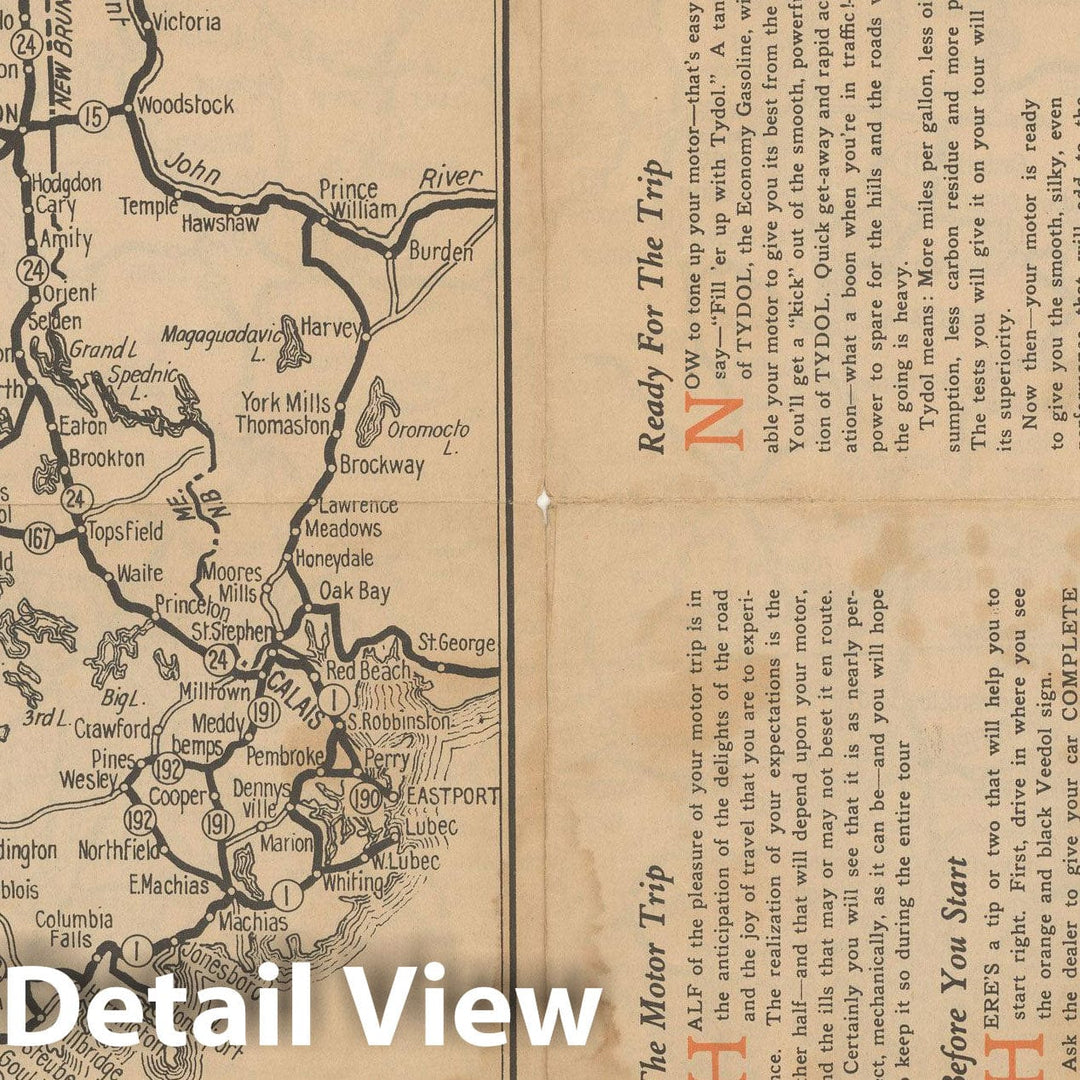 Historic Map : Tydol Trails Map 1925 , v2, Vintage Wall Art