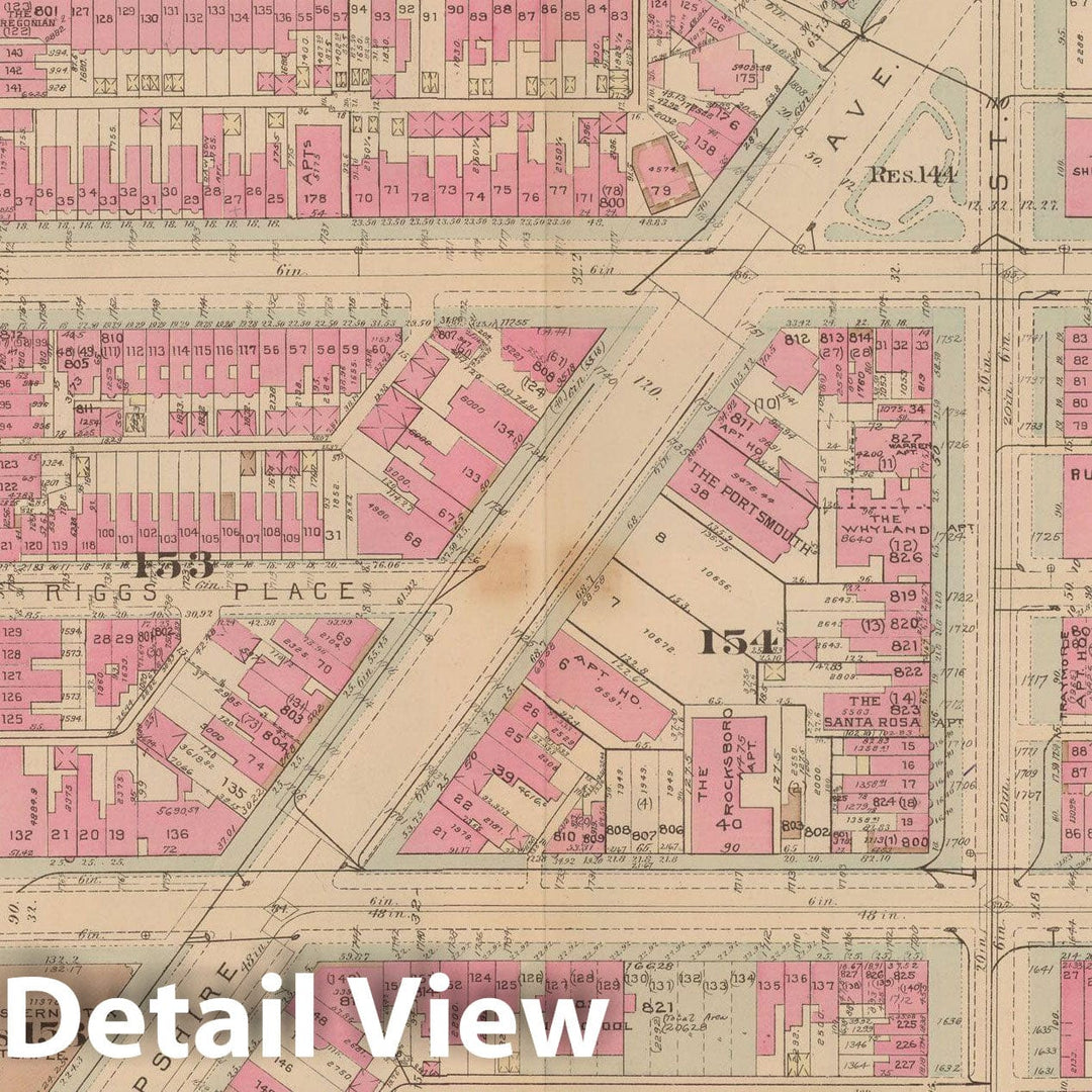 Historic Map : Atlas of Washington D.C. Volume 1 (Inner NW), Washington 1939 Plate 012 , Vintage Wall Art