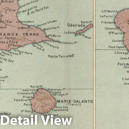 Historic Map : Pocket Guide to the West Indies, Guadeloupe & Martinique 1939 , Vintage Wall Art