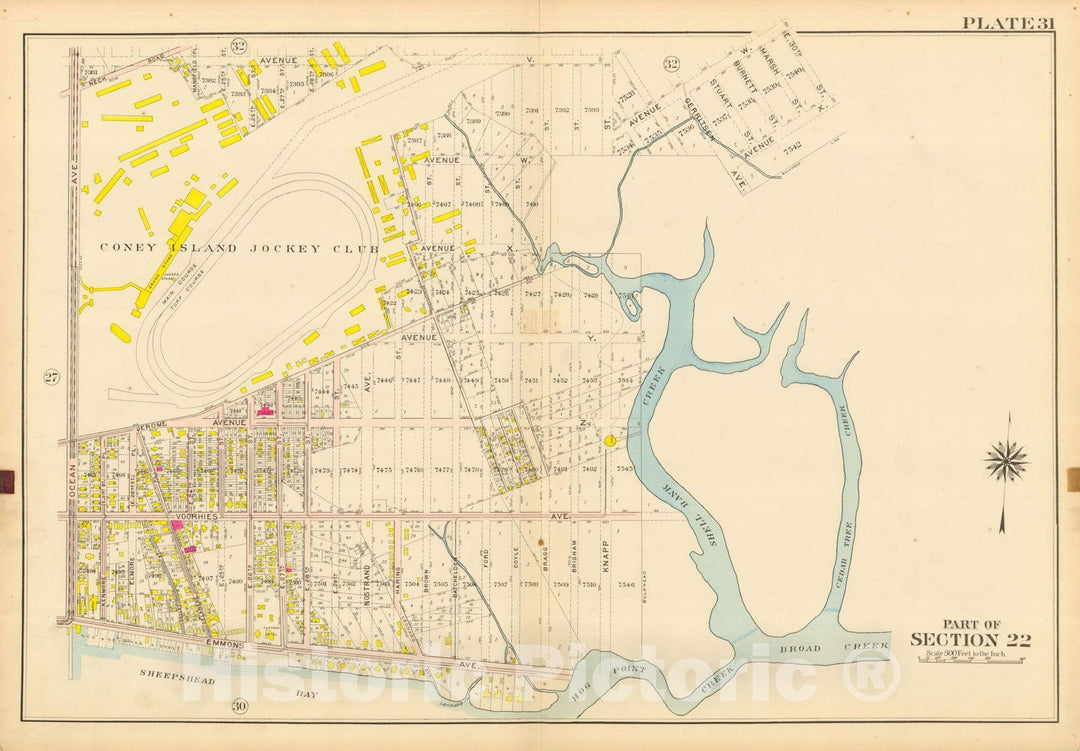 Historic Map : Vol. 2, Brooklyn 1907 Plate 031 , Atlas Borough of Brooklyn , Vintage Wall Art