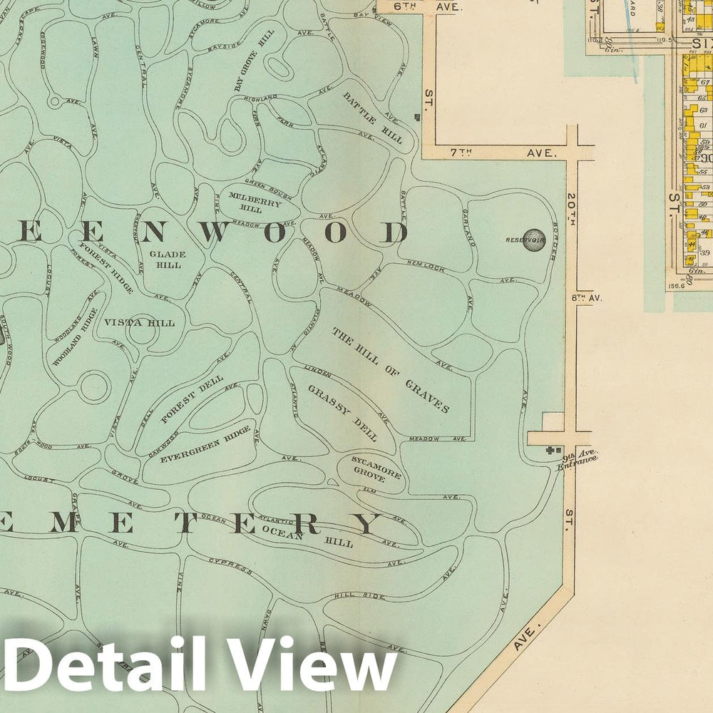 Historic Map : Vol. 1, Brooklyn 1908 Plate 035 , Atlas Borough of Brooklyn , Vintage Wall Art