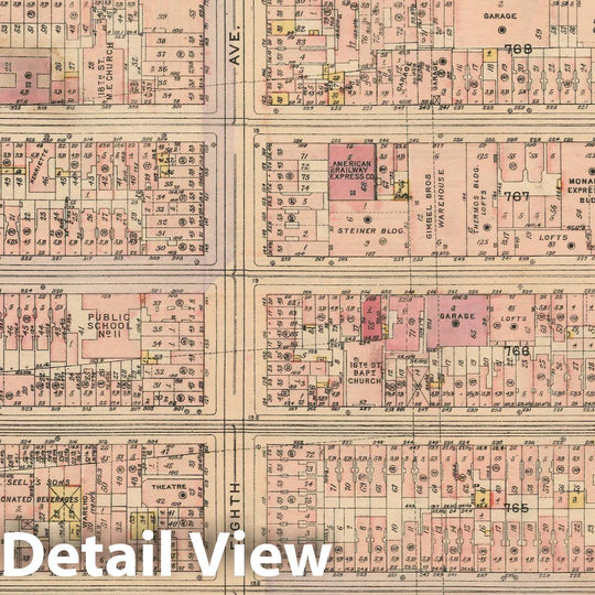 Historic Map : Land Book of the Borough of Manhattan, City of NY, Manhattan 1925 Plate 042 , Vintage Wall Art