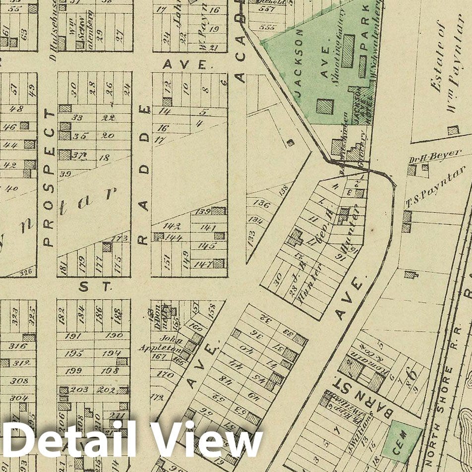 Historic Map : Atlas of Long Island, New York, Long Island City & Queens 1873 , v5, Vintage Wall Art