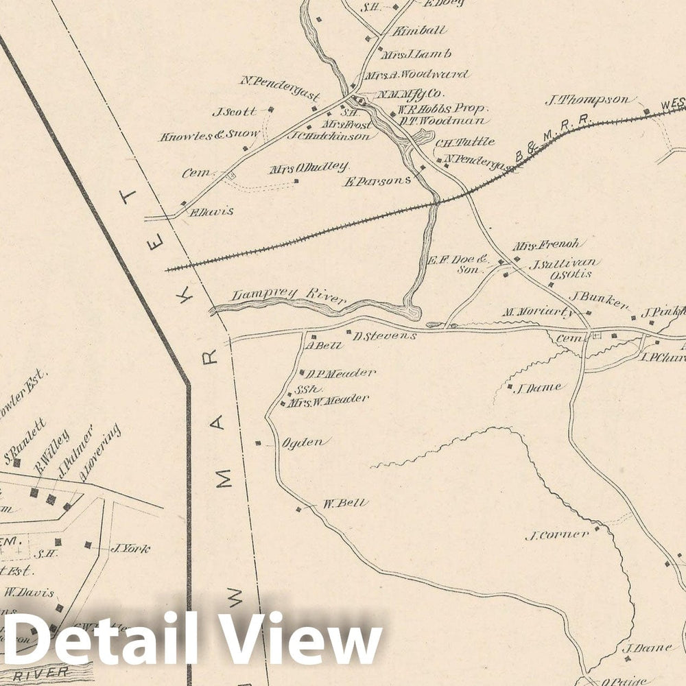 Historic Map : Durham 1892 , Town and City Atlas State of New Hampshire , Vintage Wall Art