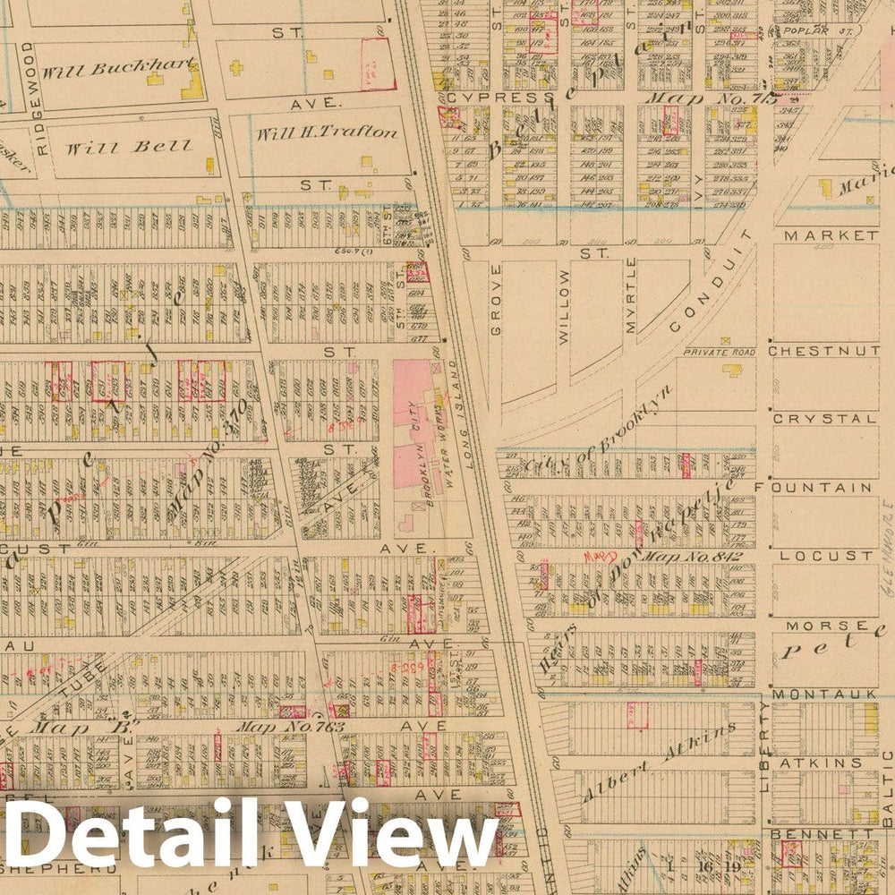 Historic Map : Robinson's Atlas City of Brooklyn, NY, Brooklyn 1886 Plate 039 , Vintage Wall Art