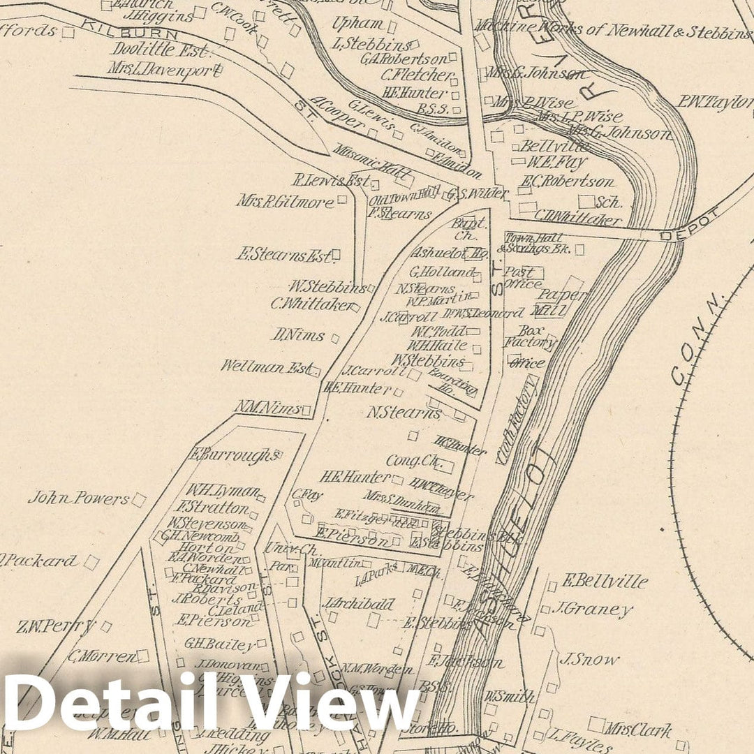 Historic Map : Hinsdale 1892 , Town and City Atlas State of New Hampshire , Vintage Wall Art