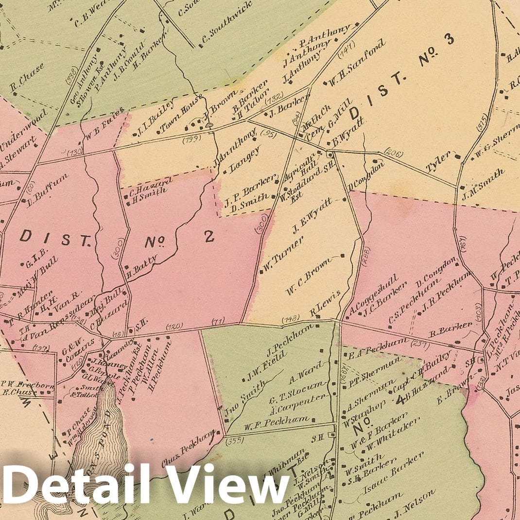 Historic Map : Atlas State of Rhode Island, Adamsville & Little Compton & Middletown 1870 , Vintage Wall Art