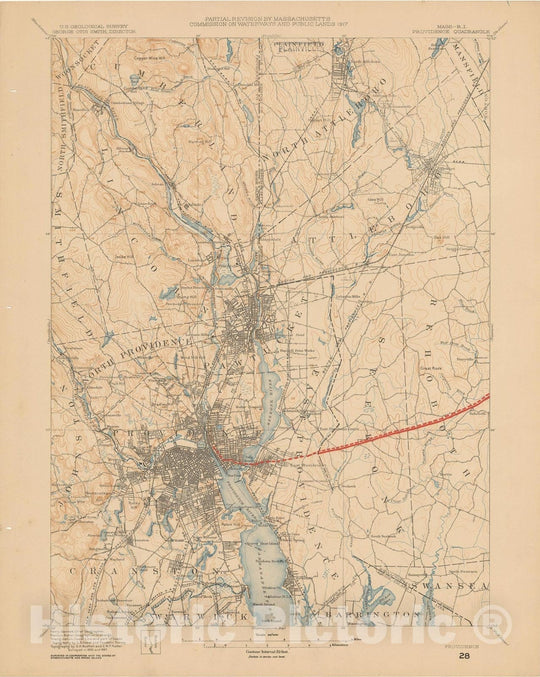 Historic Map : Eastern Massachusetts Street Railway Maps, Providence 1927 Transit Cartography , Vintage Wall Art