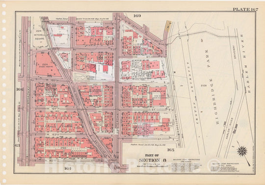 Historic Map : Manhattan Land Book 1955 - Updated Through Nov 7th, New York City 1975 Plate 167 , Vintage Wall Art