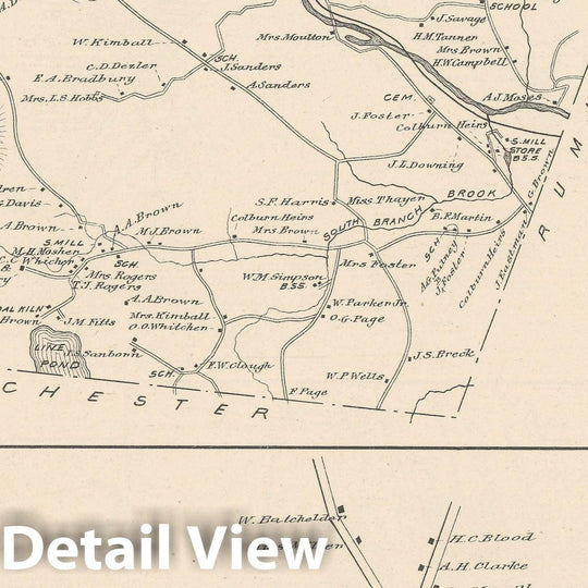 Historic Map : Wentworth 1892 , Town and City Atlas State of New Hampshire , Vintage Wall Art