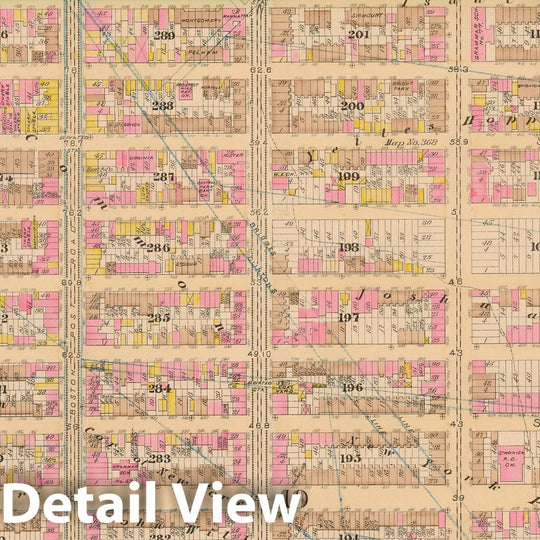 Historic Map : Manhattan & New York City 1885 Plate 020 , Robinson's Atlas City of New York , Vintage Wall Art