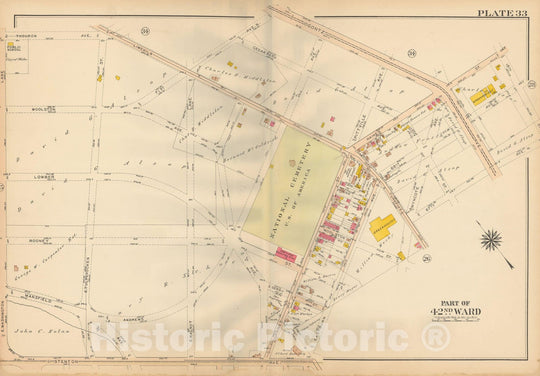 Historic Map : Atlas City of Philadelphia, 42nd Ward, Philadelphia 1913 Plate 033 , Vintage Wall Art