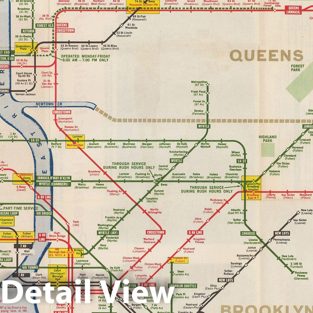 Historic Map : New York City Transit Maps, New York City Subway Map And Guide 1967 Railroad Catography , Vintage Wall Art