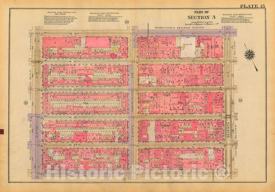 Historic Map : Atlas City of New York, Borough of Manhattan, Volume Two, 14th Street to 59th Street, Manhattan 1928 Plate 015 , Vintage Wall Art