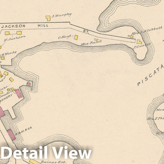 Historic Map : Portsmouth 1892 , Town and City Atlas State of New Hampshire , v7, Vintage Wall Art